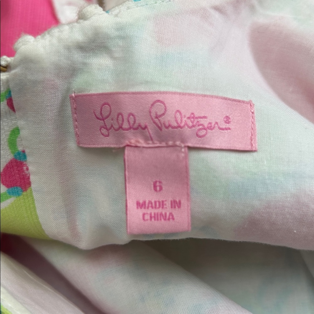 Lilly Pulitzer Delia Shift Mini Dress in Pink Lemonade Print size 6 - Picture 10 of 11